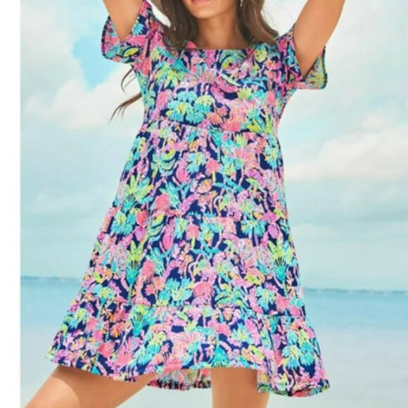 Lilly Pulitzer Size Large Jodee Short Sleeve Swing Mini Dress - Picture 1 of 4